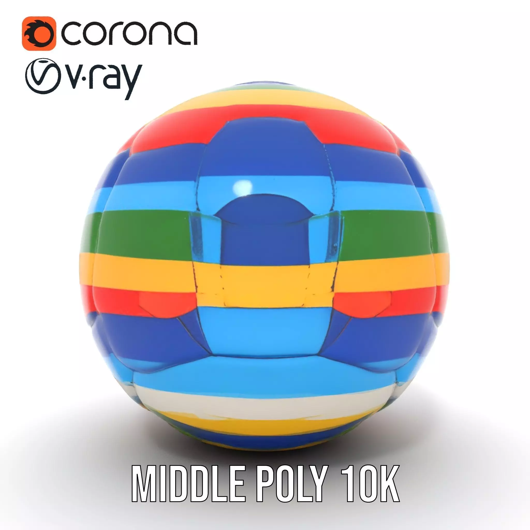 Rainbow Soccer Ball model pack Low-poly 3D model_6