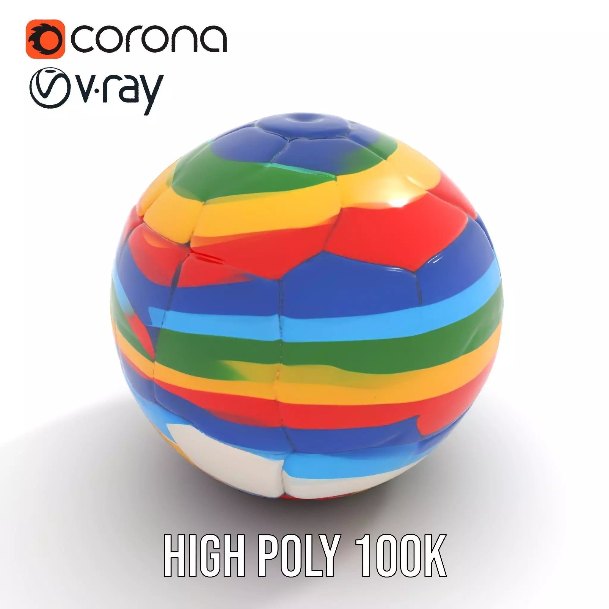 Rainbow Soccer Ball model pack Low-poly 3D model_18