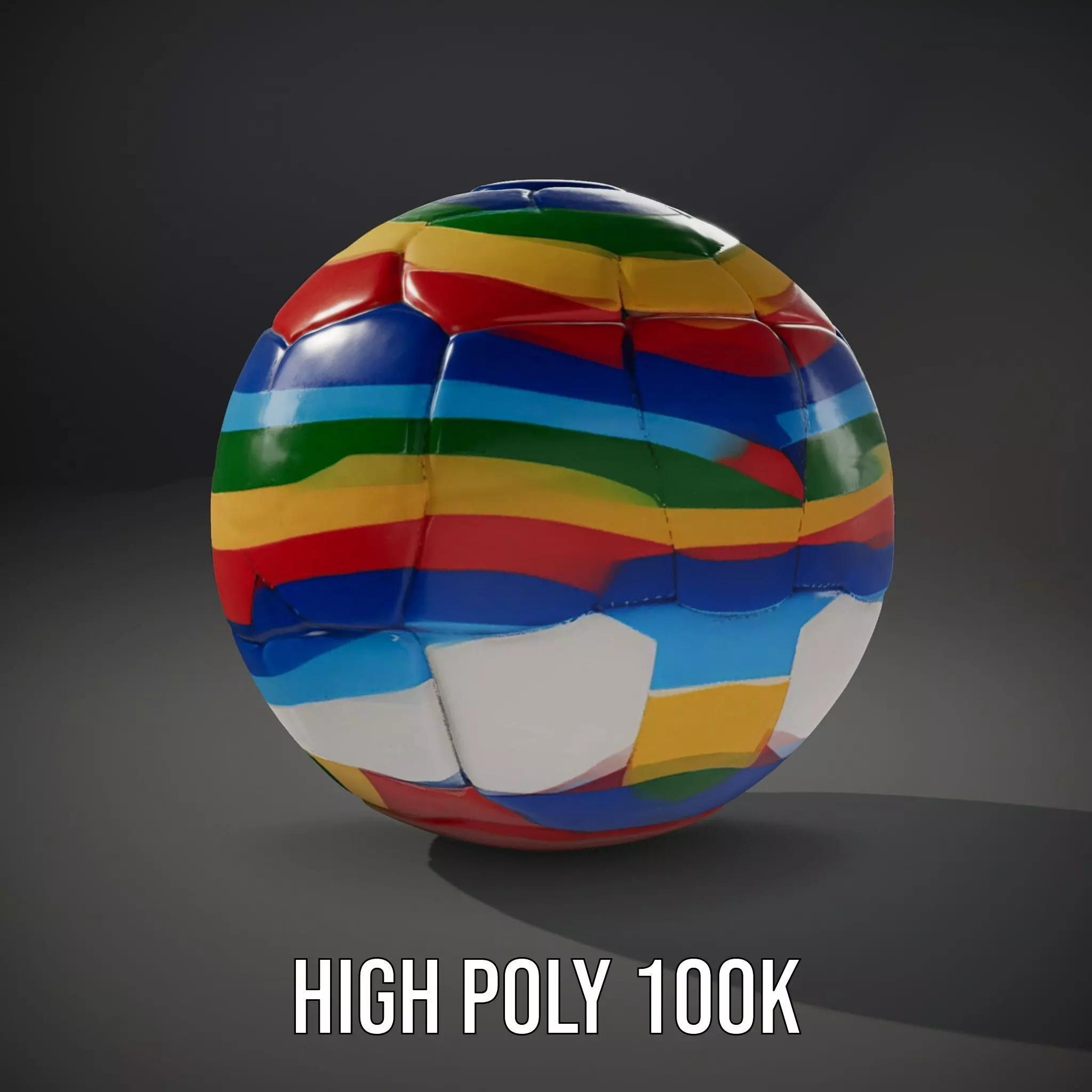 Rainbow Soccer Ball model pack Low-poly 3D model_9