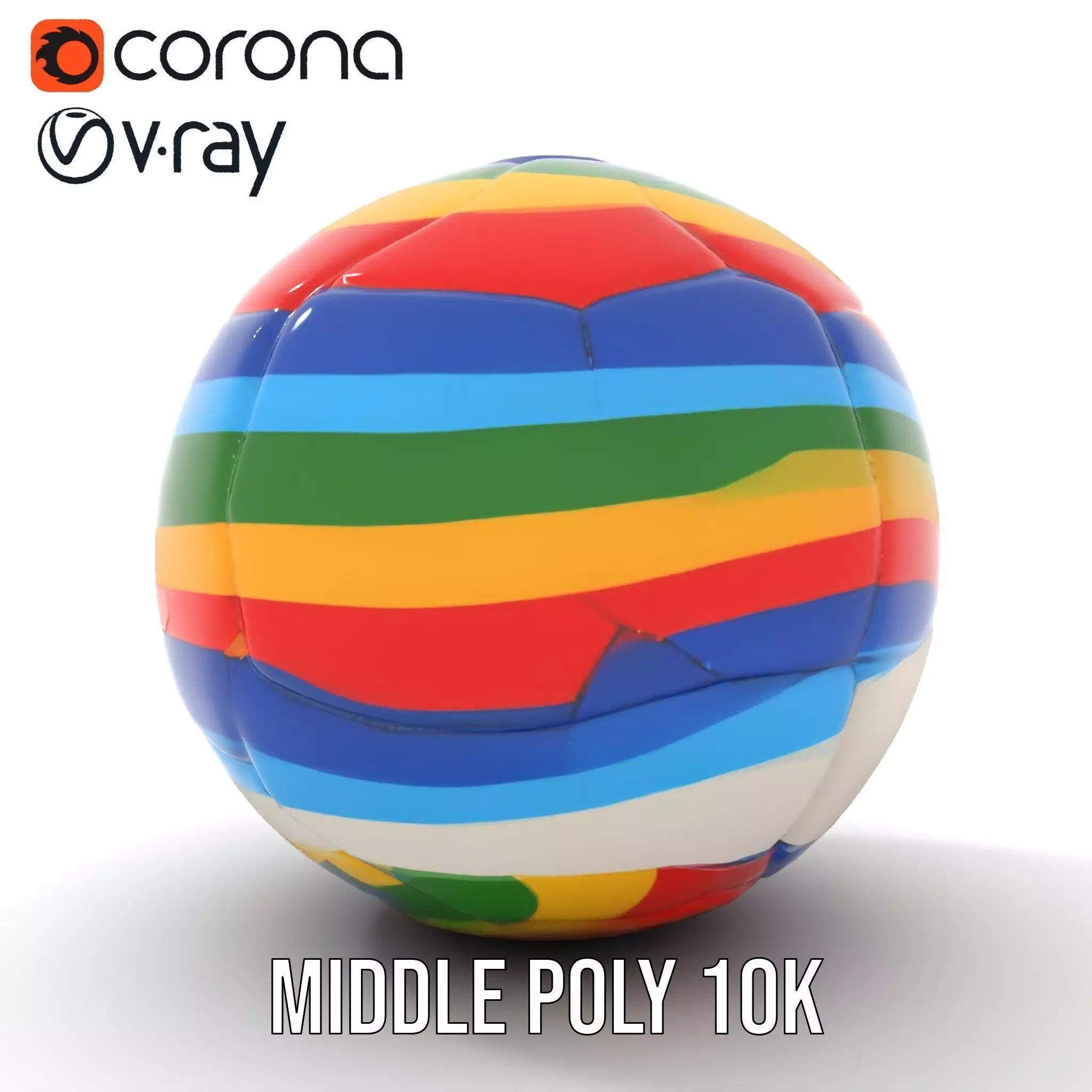 Rainbow Soccer Ball model pack Low-poly 3D model_16