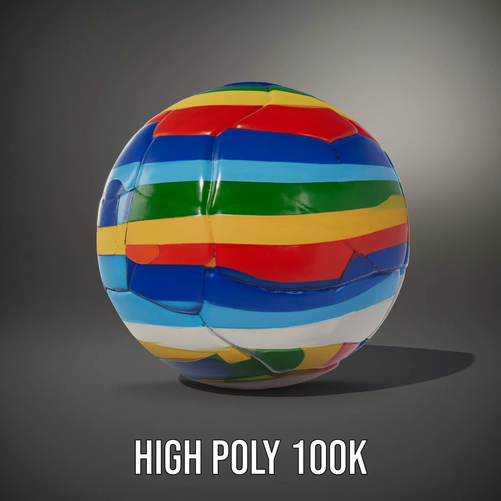 Rainbow Soccer Ball model pack Low-poly 3D model_11