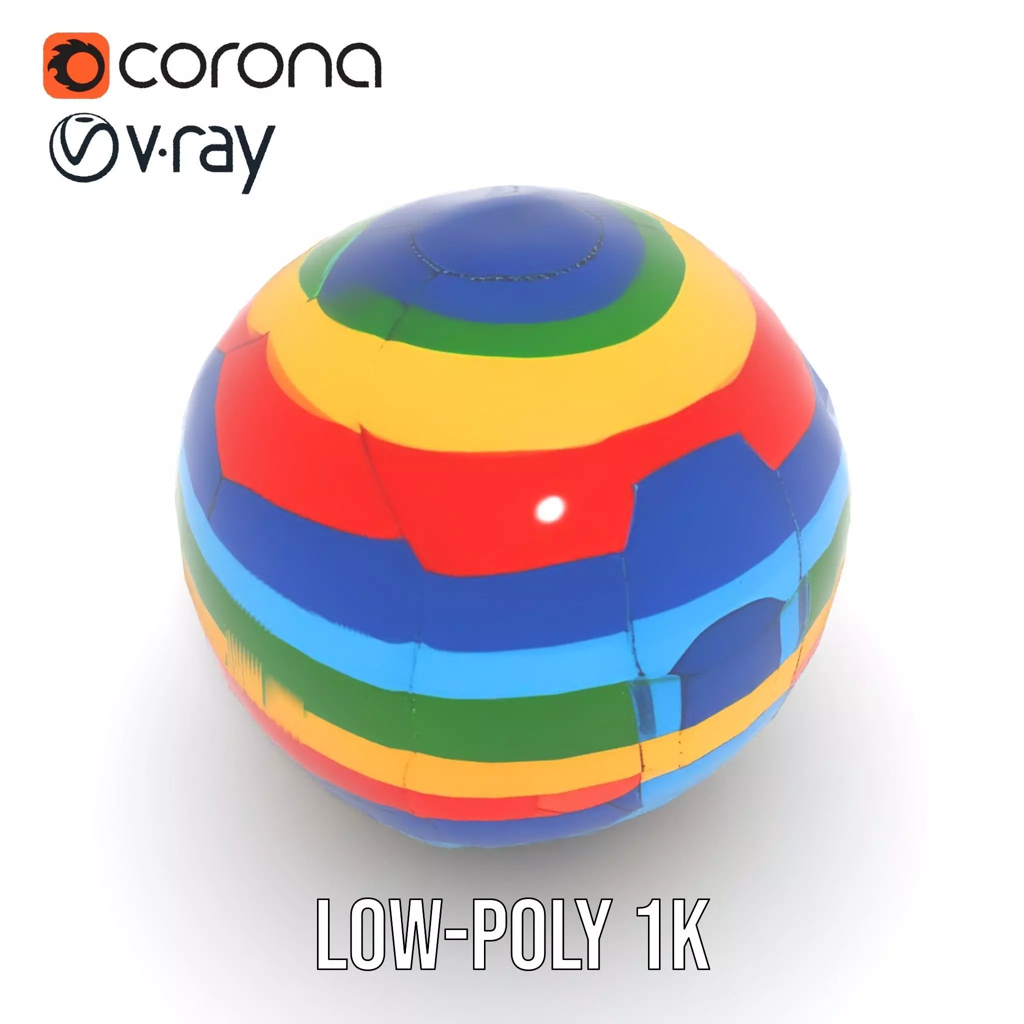Rainbow Soccer Ball model pack Low-poly 3D model_17