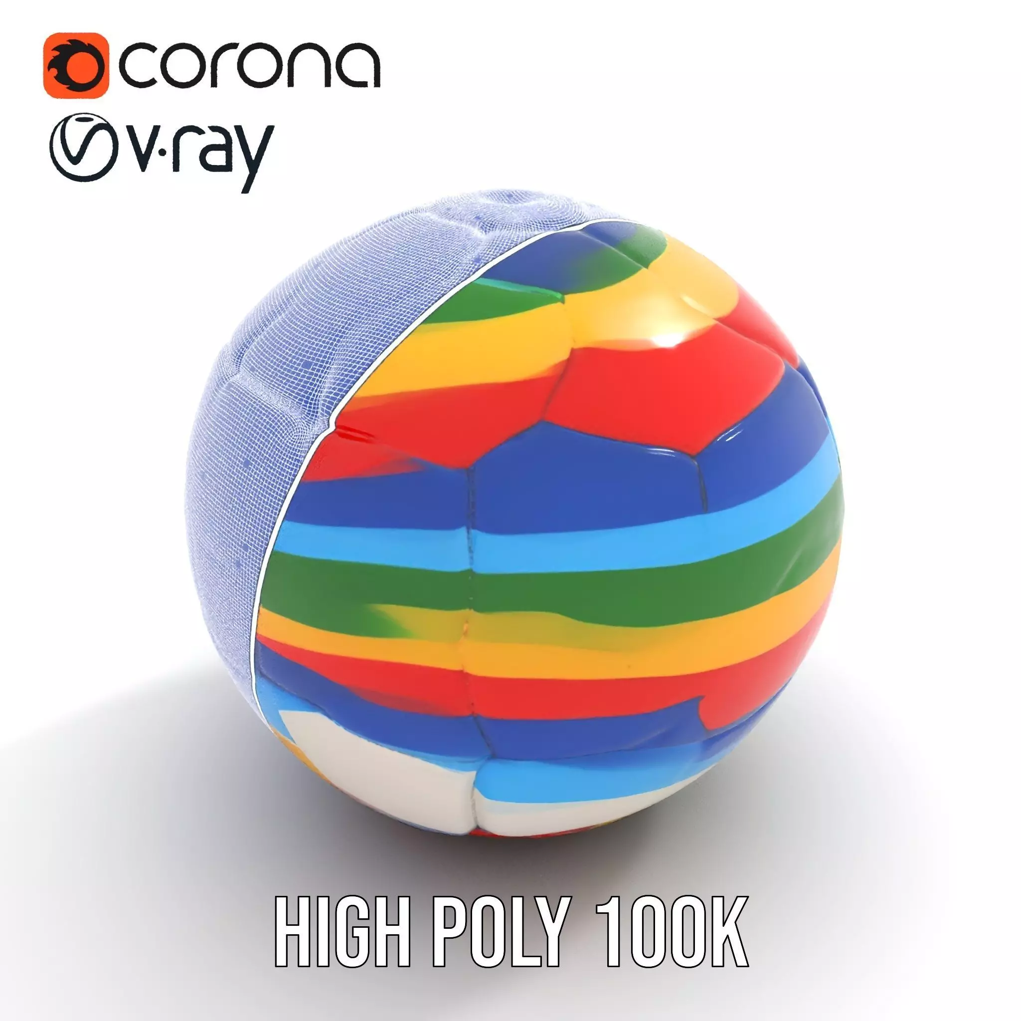Rainbow Soccer Ball model pack Low-poly 3D model_24