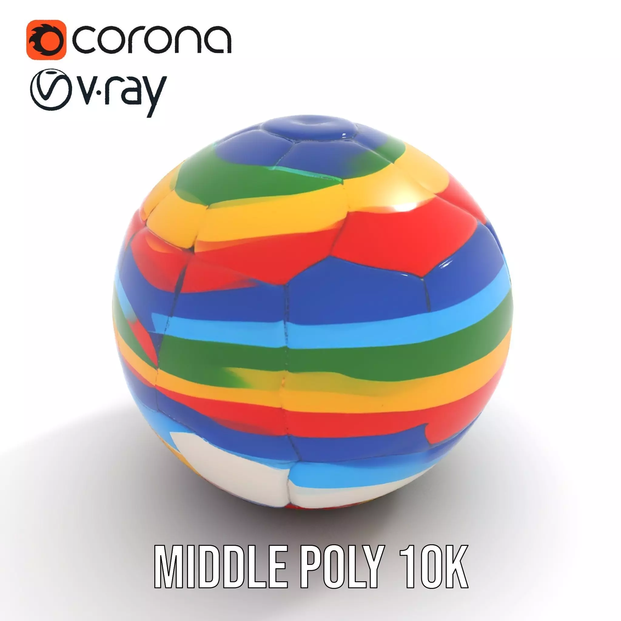 Rainbow Soccer Ball model pack Low-poly 3D model_7