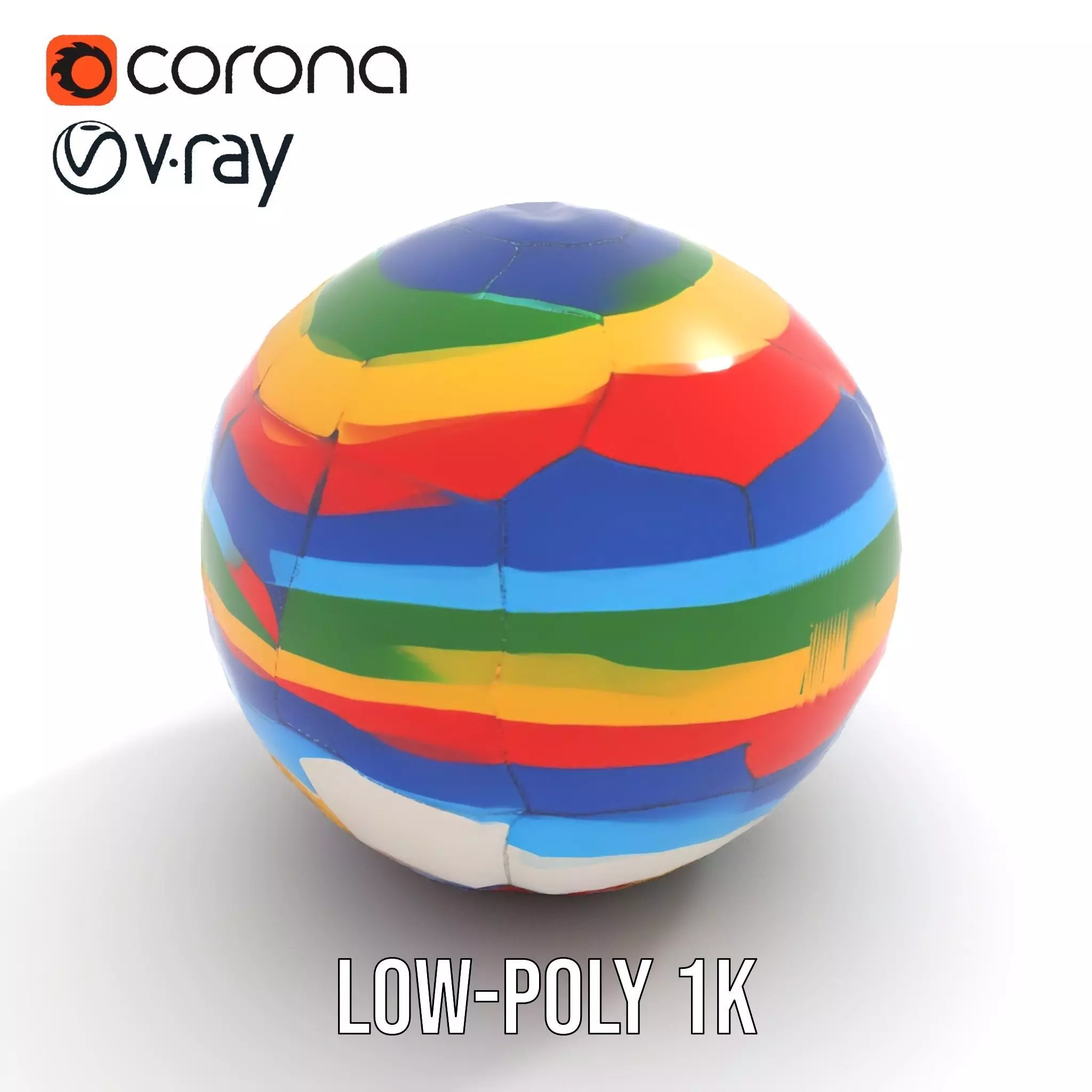 Rainbow Soccer Ball model pack Low-poly 3D model_15