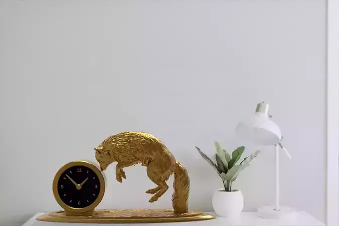 Fox desk clock