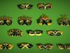 13 Golden Black Metal Mask Pack - Stylized Party Set Low-poly 3D model_2