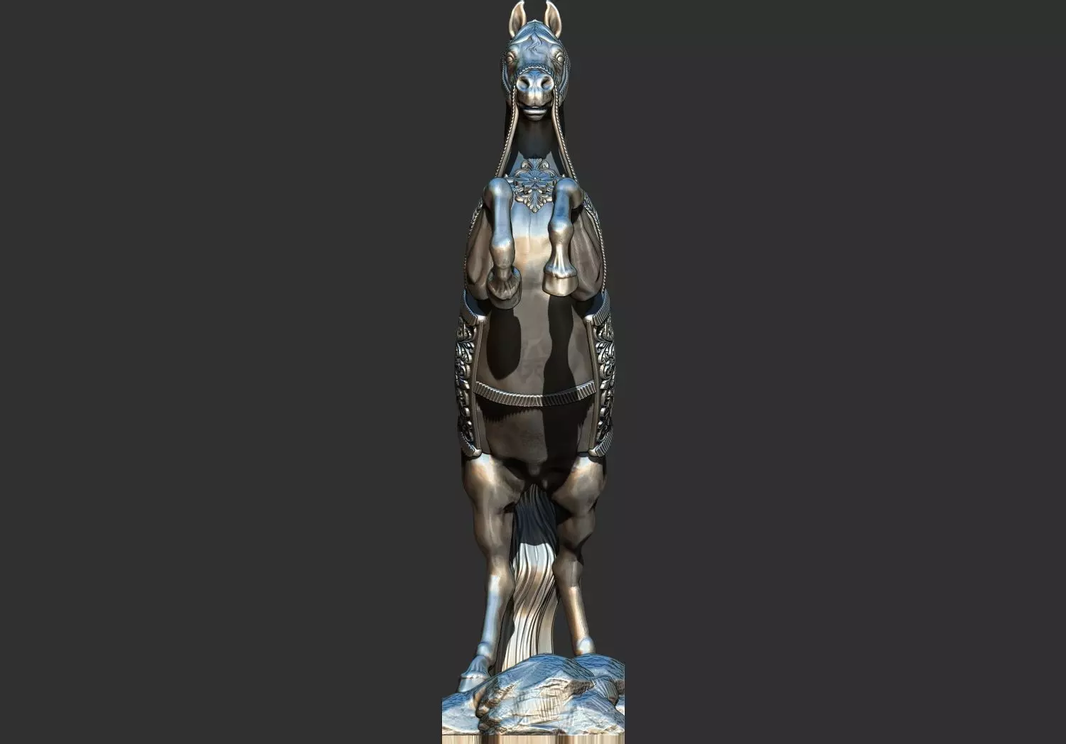 Arabian Horse Rearing 3D Printable Decor Model 3D print model_2