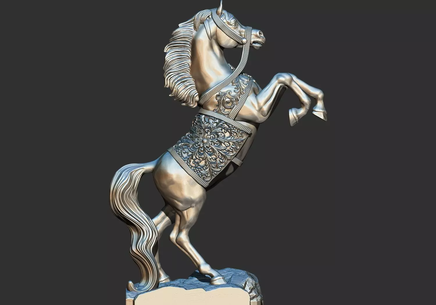Arabian Horse Rearing 3D Printable Decor Model 3D print model_1