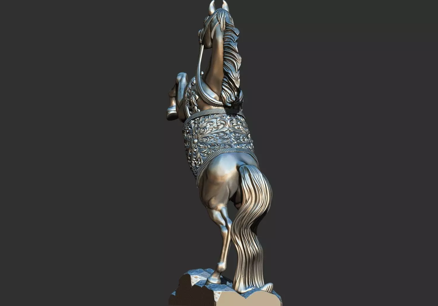 Arabian Horse Rearing 3D Printable Decor Model 3D print model_4