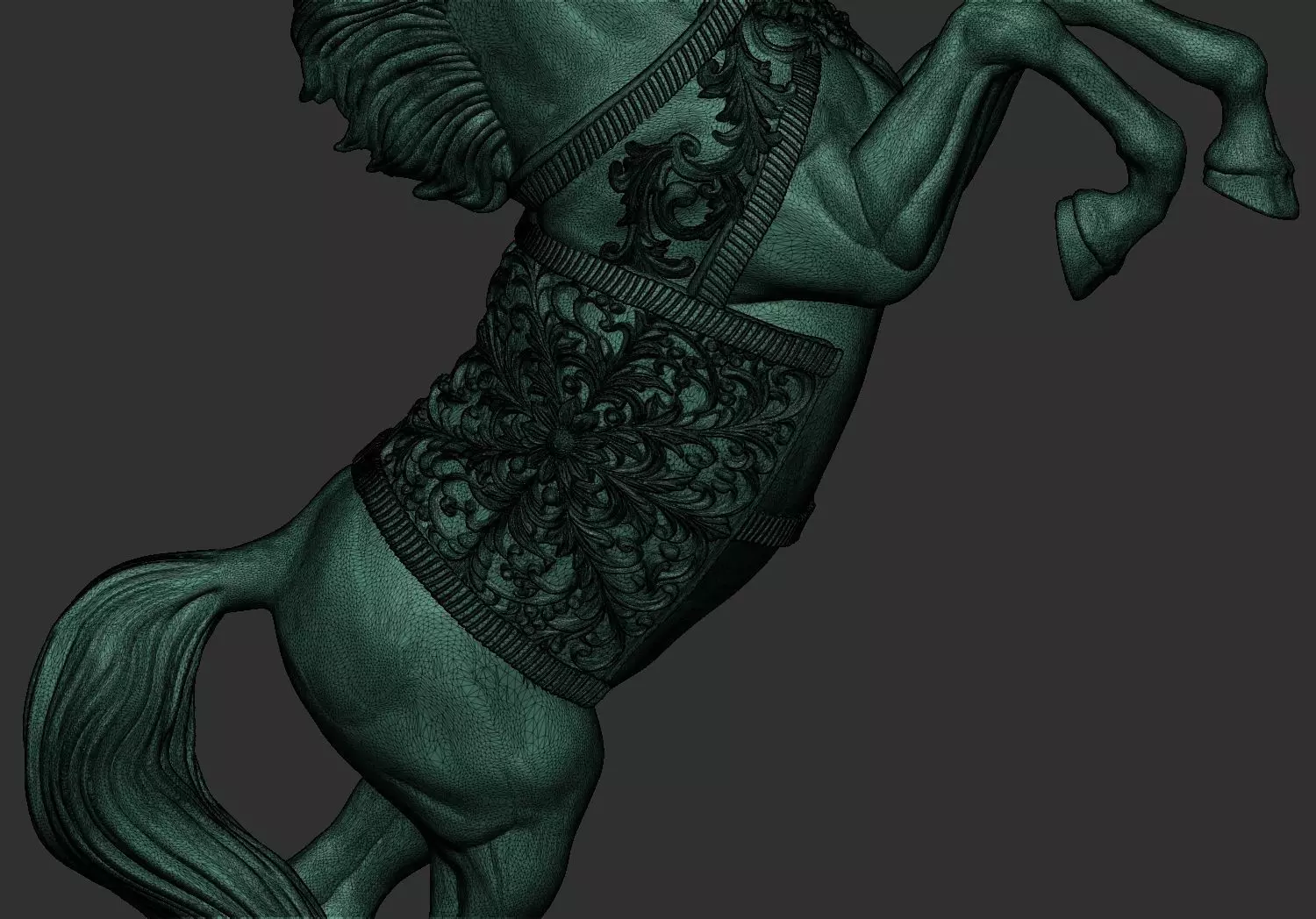 Arabian Horse Rearing 3D Printable Decor Model 3D print model_7