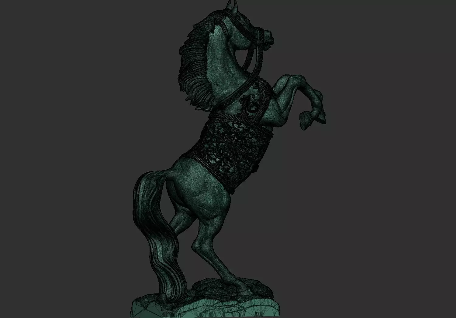 Arabian Horse Rearing 3D Printable Decor Model 3D print model_6