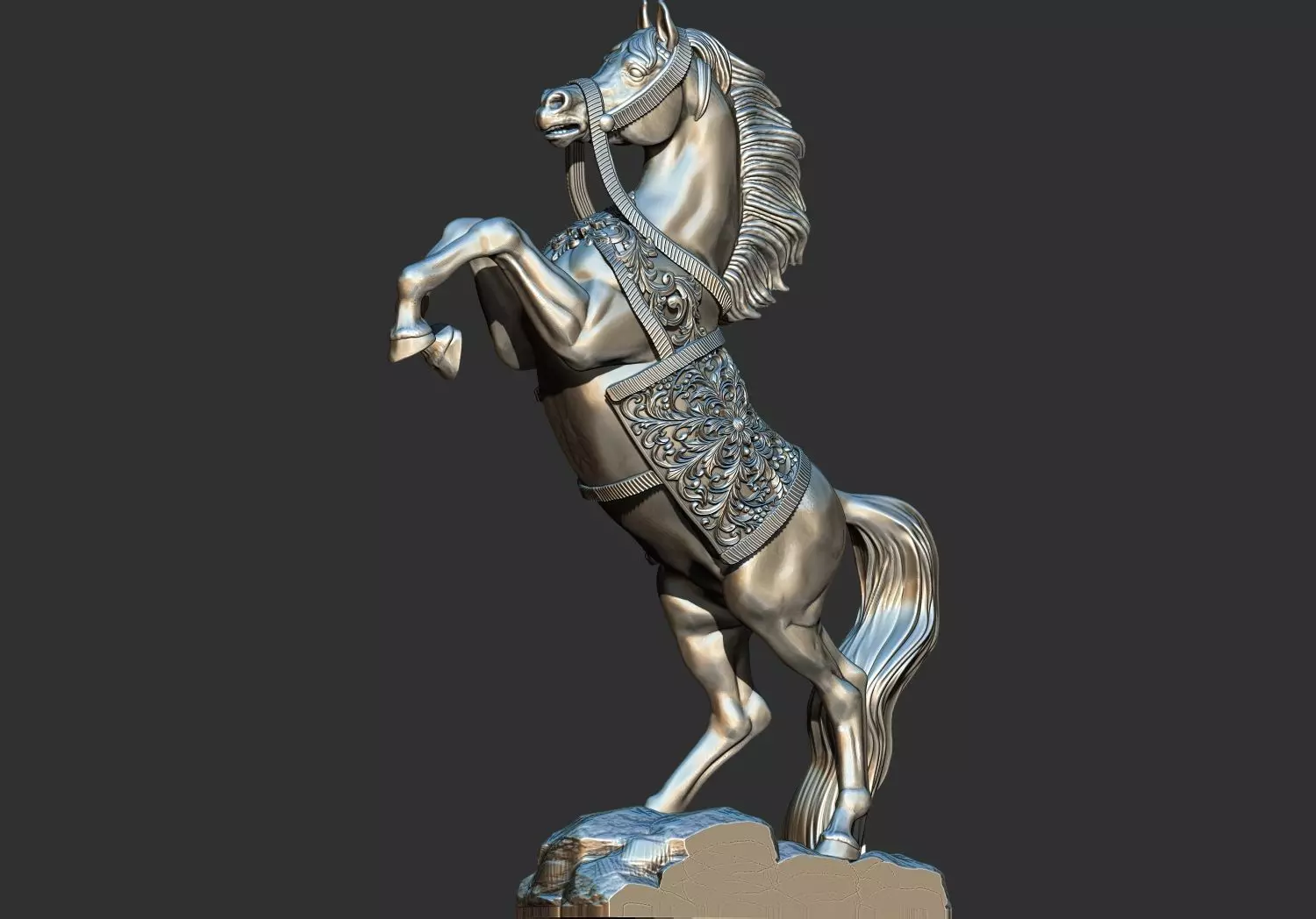 Arabian Horse Rearing 3D Printable Decor Model 3D print model_0
