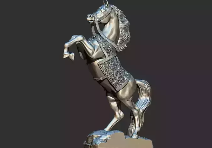 Arabian Horse Rearing 3D Printable Decor Model
