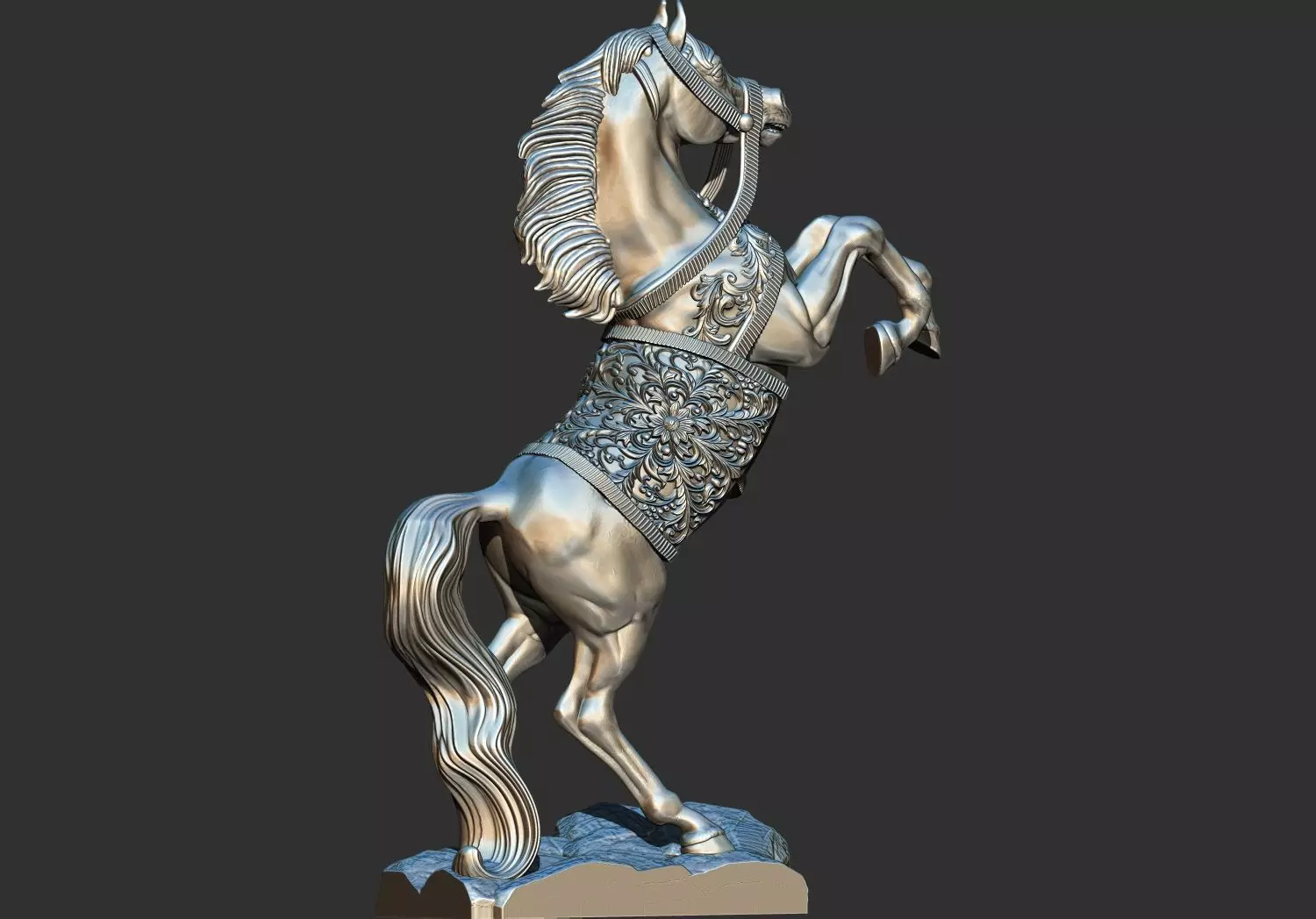 Arabian Horse Rearing 3D Printable Decor Model 3D print model_3