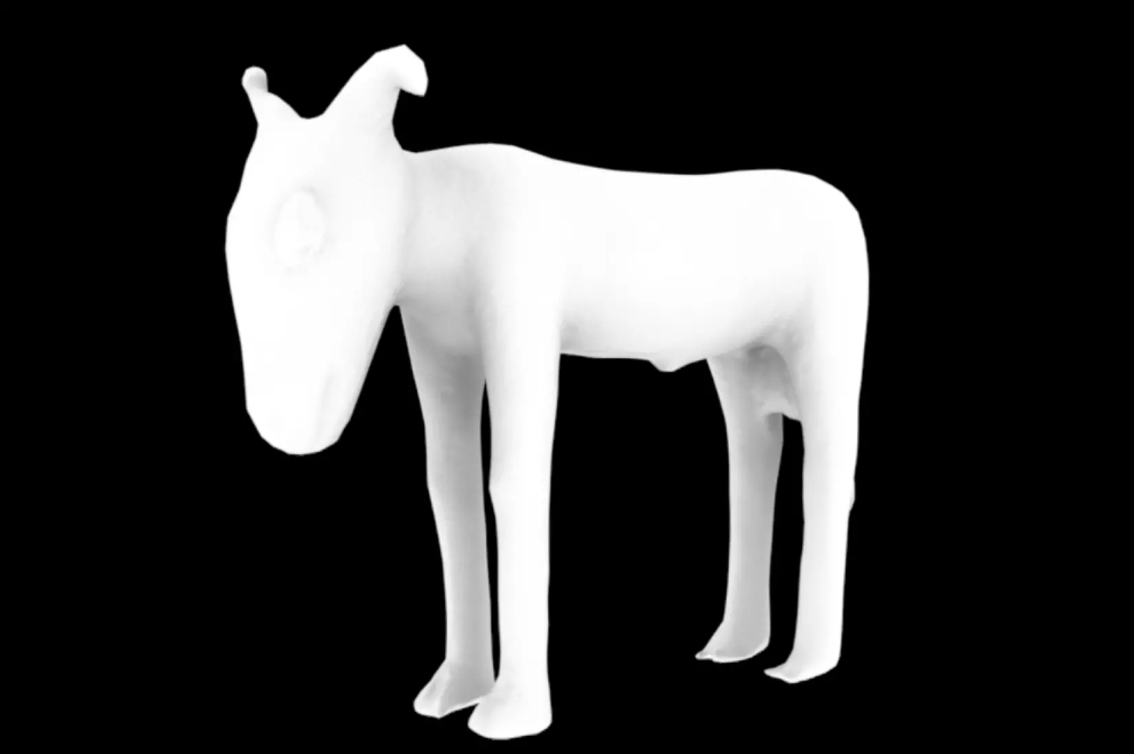 Benin Bronze figure of an animal Low-poly 3D model_9