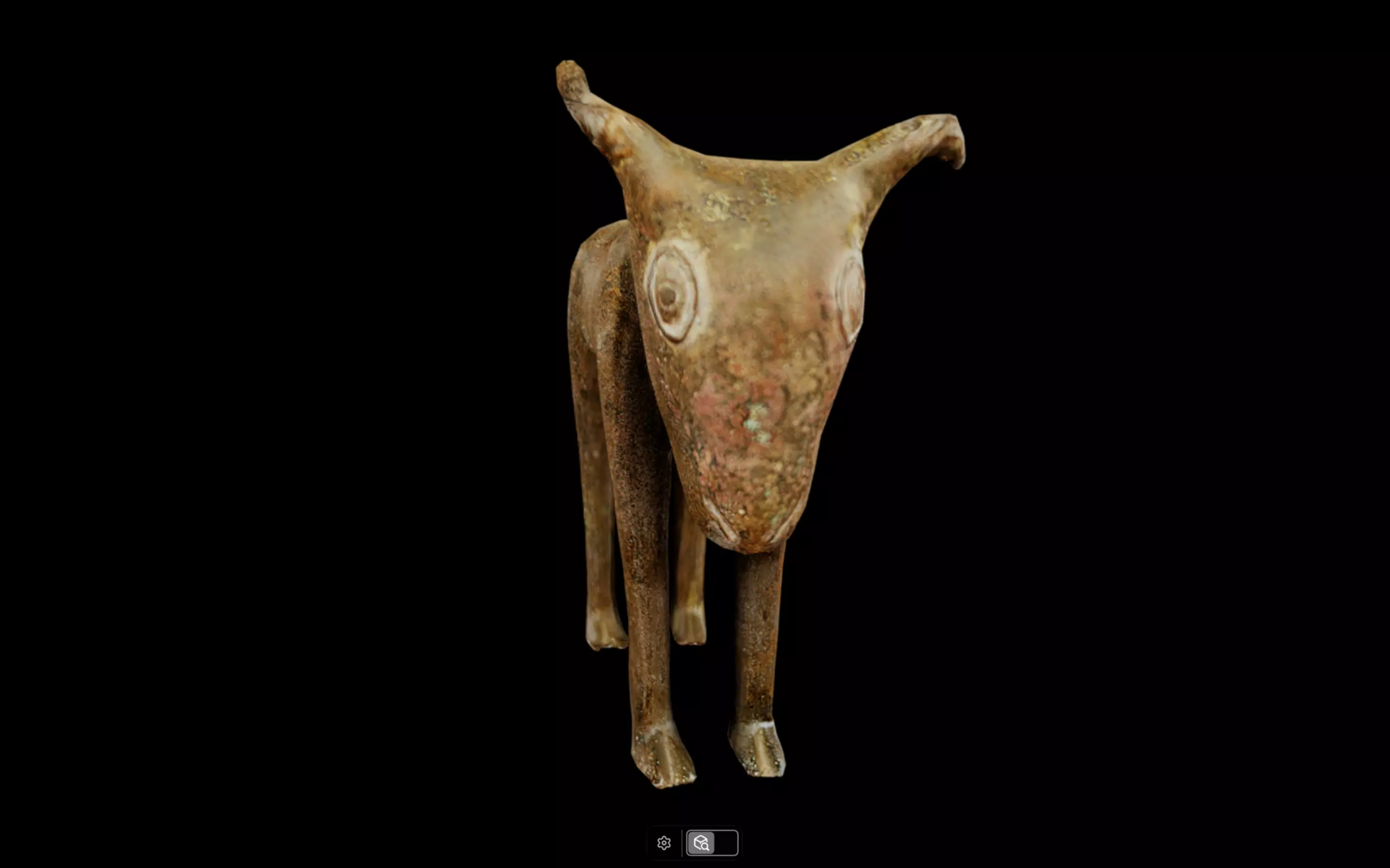 Benin Bronze figure of an animal Low-poly 3D model_1