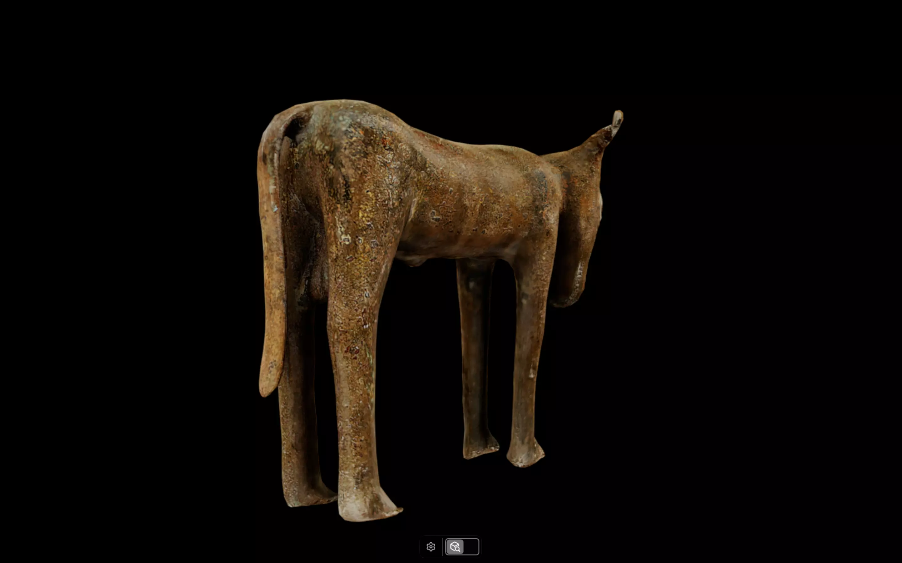 Benin Bronze figure of an animal Low-poly 3D model_4