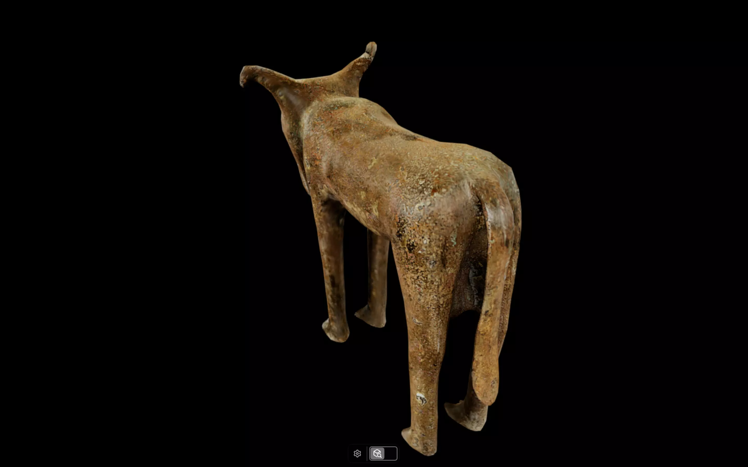 Benin Bronze figure of an animal Low-poly 3D model_3
