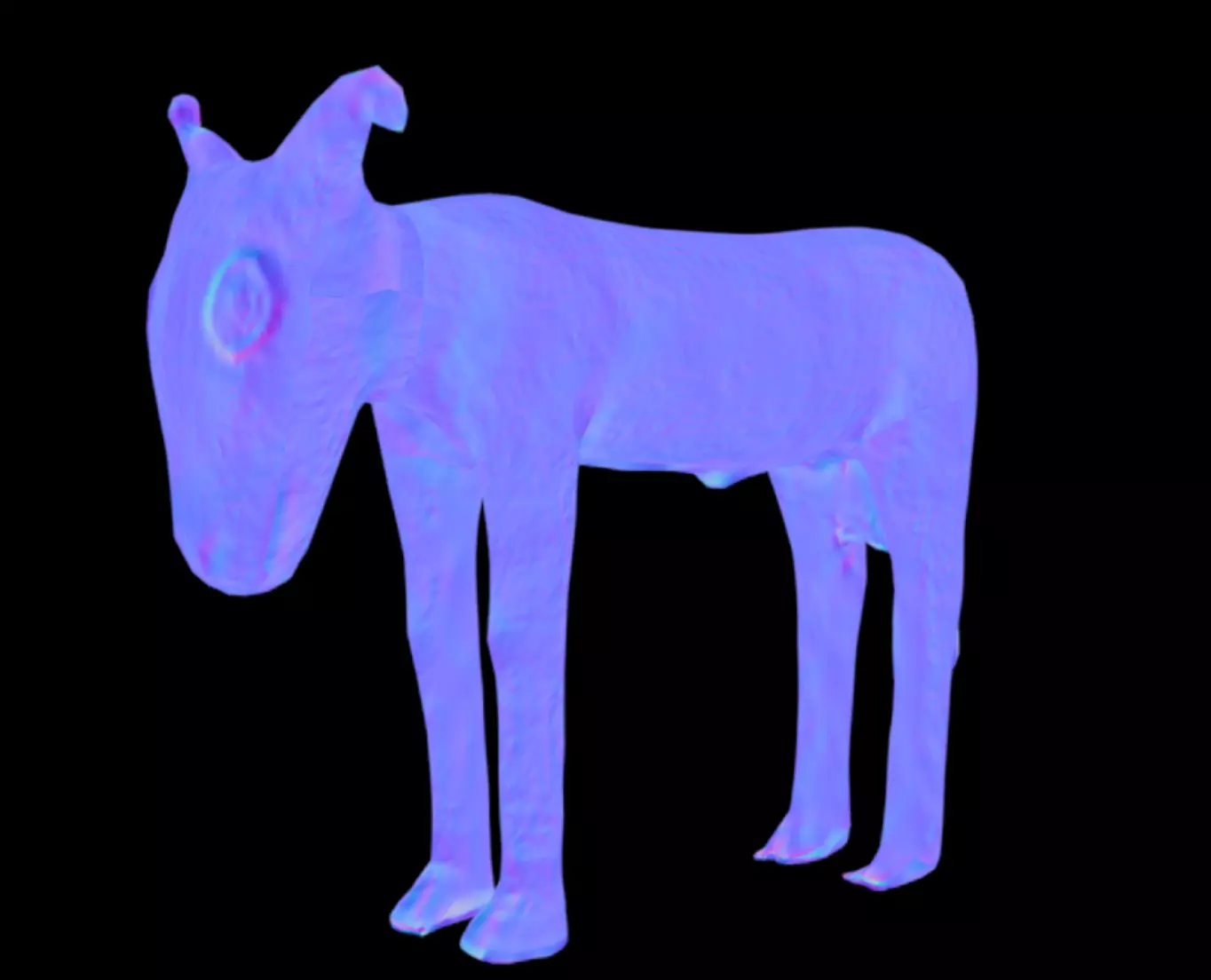 Benin Bronze figure of an animal Low-poly 3D model_8