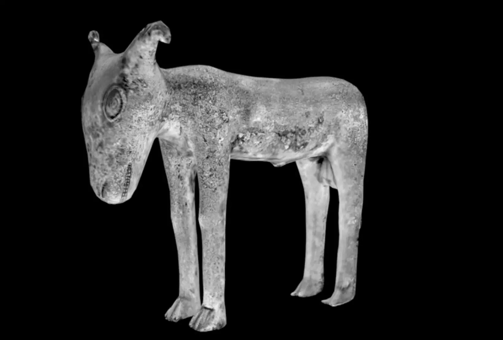 Benin Bronze figure of an animal Low-poly 3D model_6