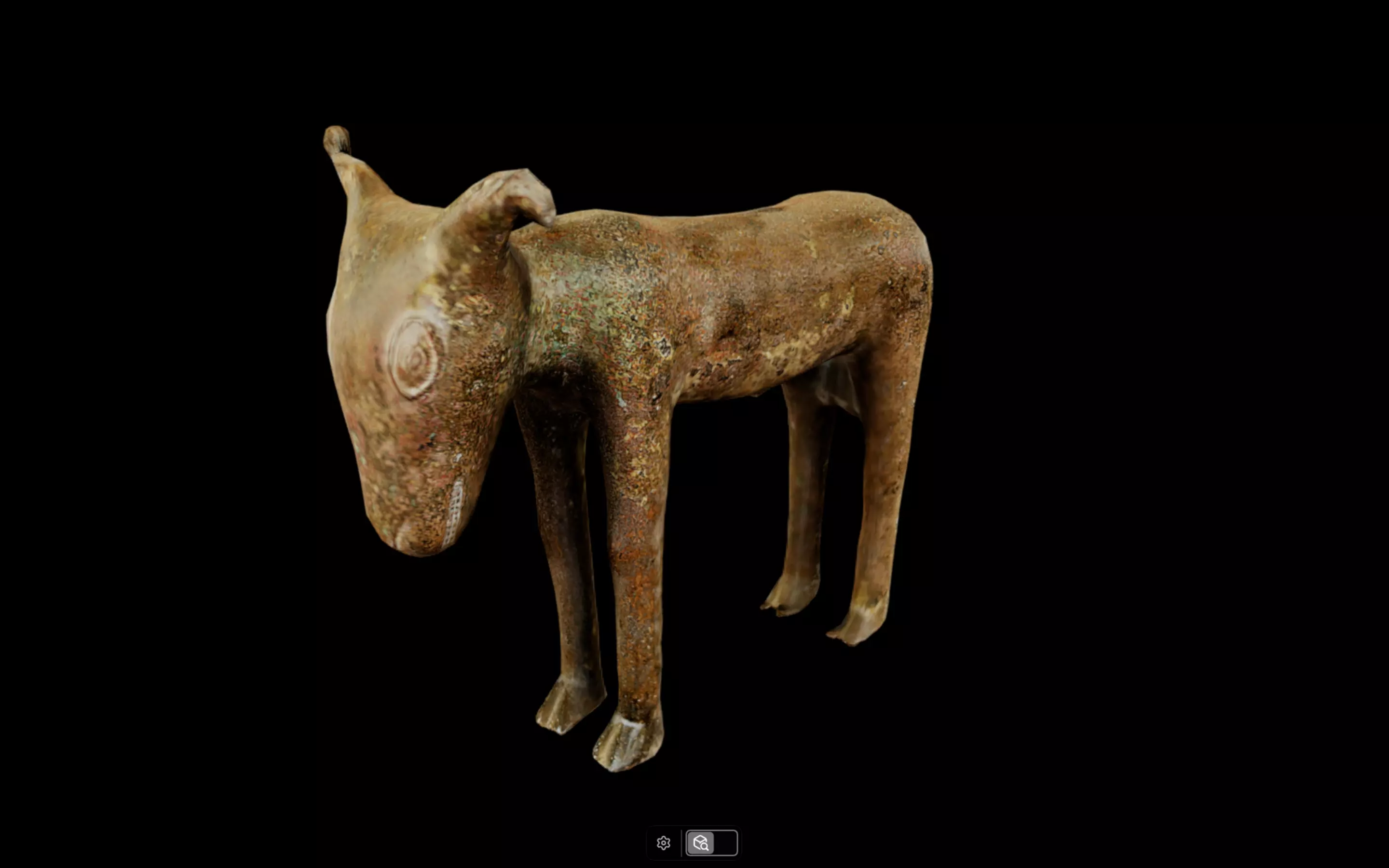 Benin Bronze figure of an animal Low-poly 3D model_2