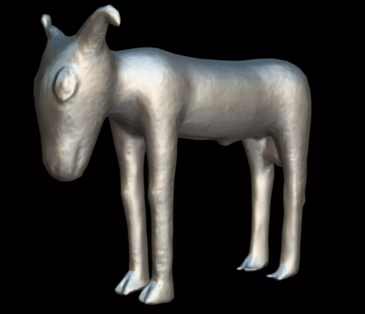 Benin Bronze figure of an animal Low-poly 3D model_10