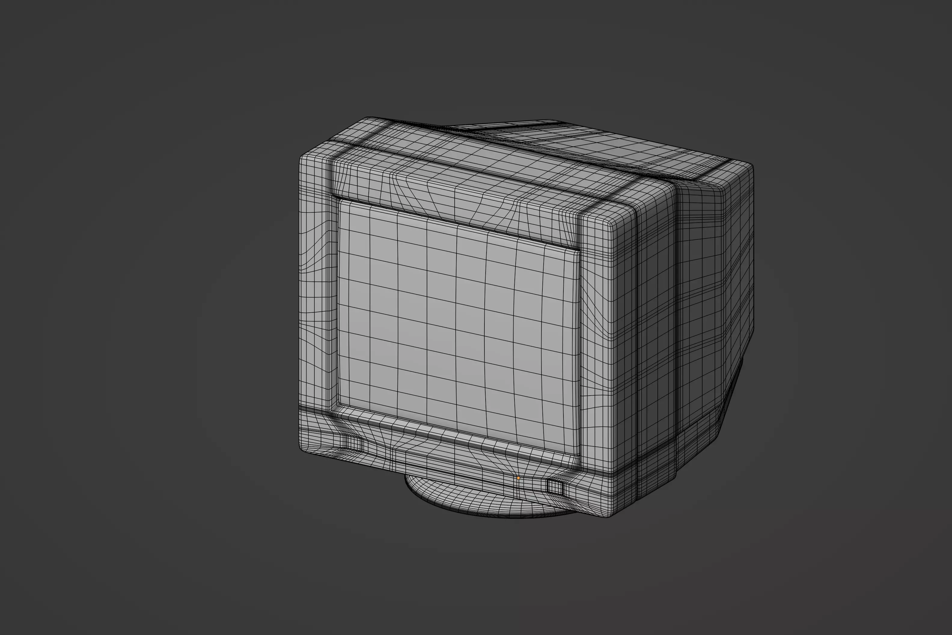 Old Computer Monitor Low-poly 3D model_12