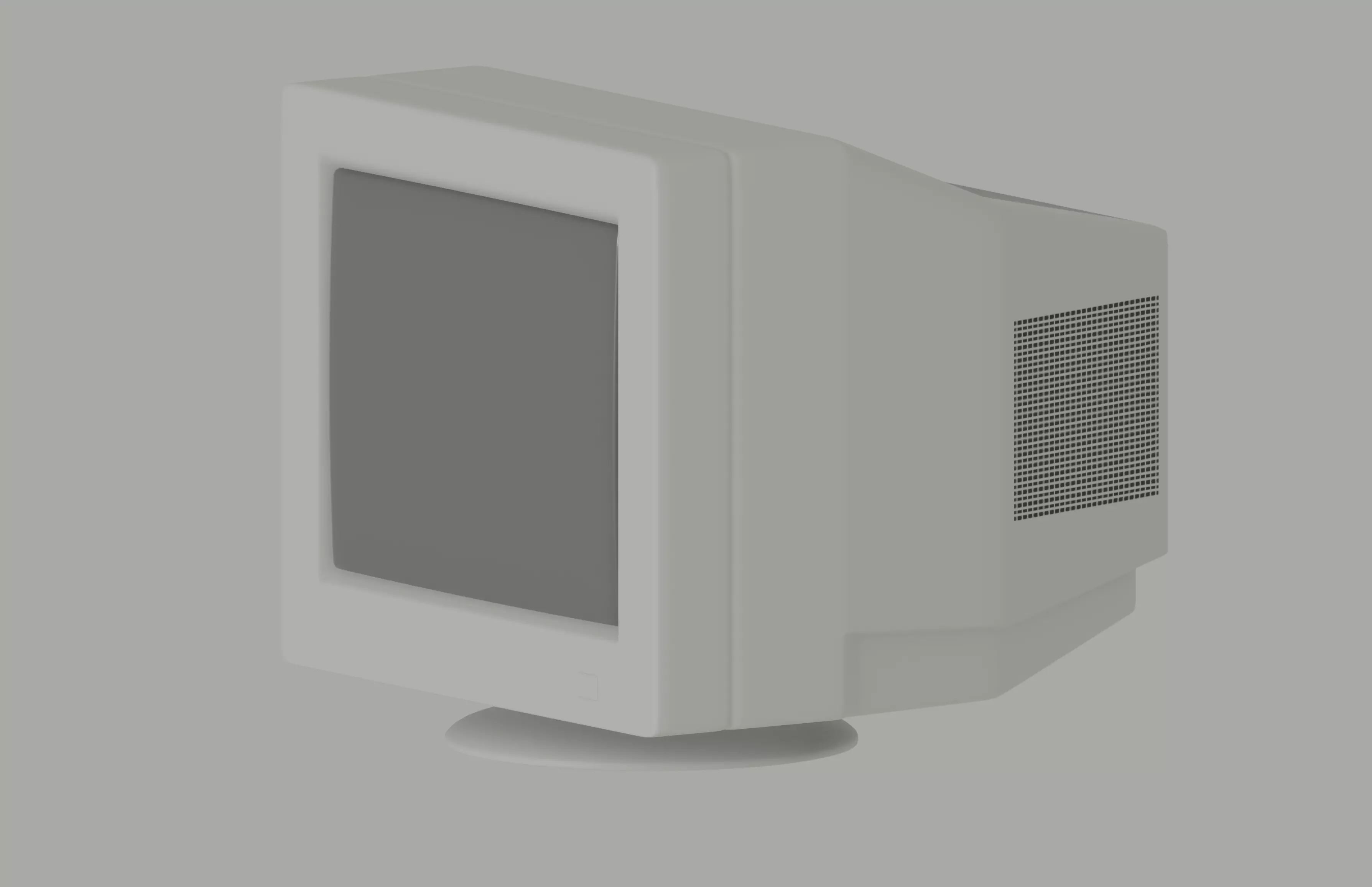Old Computer Monitor Low-poly 3D model_2