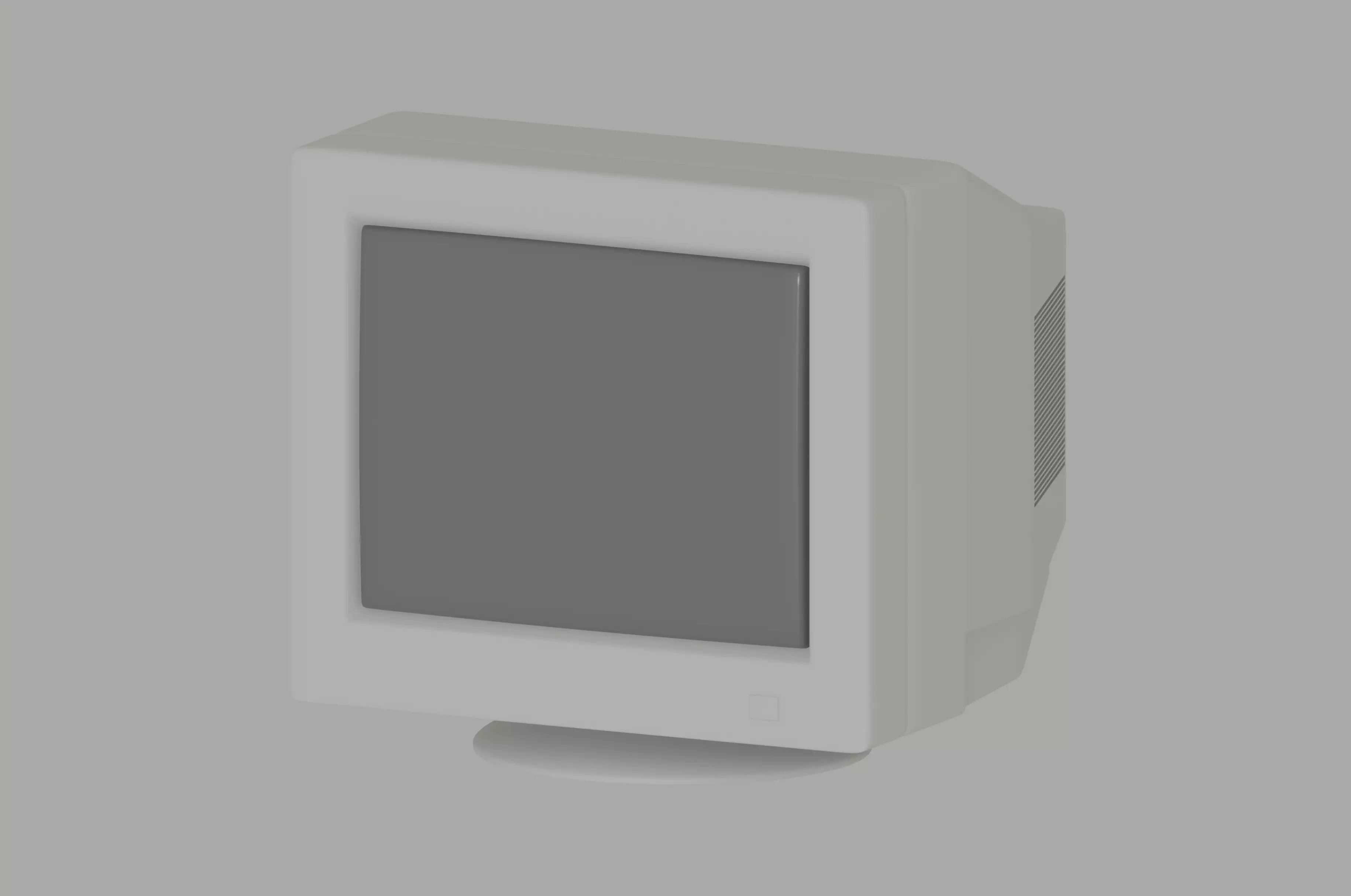 Old Computer Monitor Low-poly 3D model_1