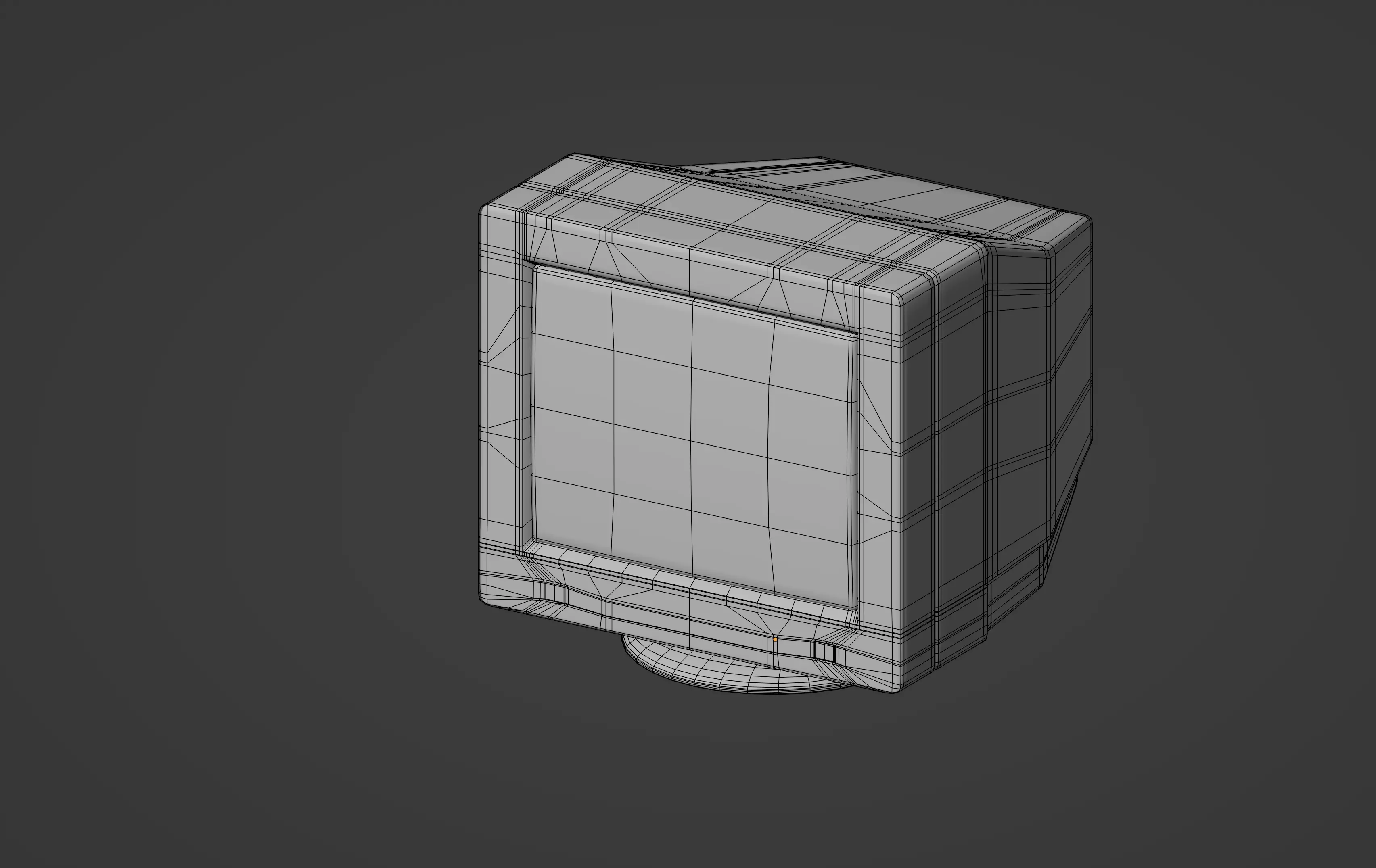 Old Computer Monitor Low-poly 3D model_11