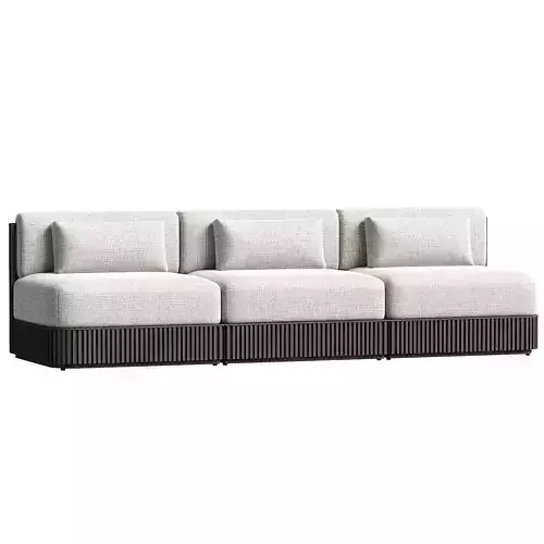 Beaumont Outdoor Teak Three Piece Modular Sofa