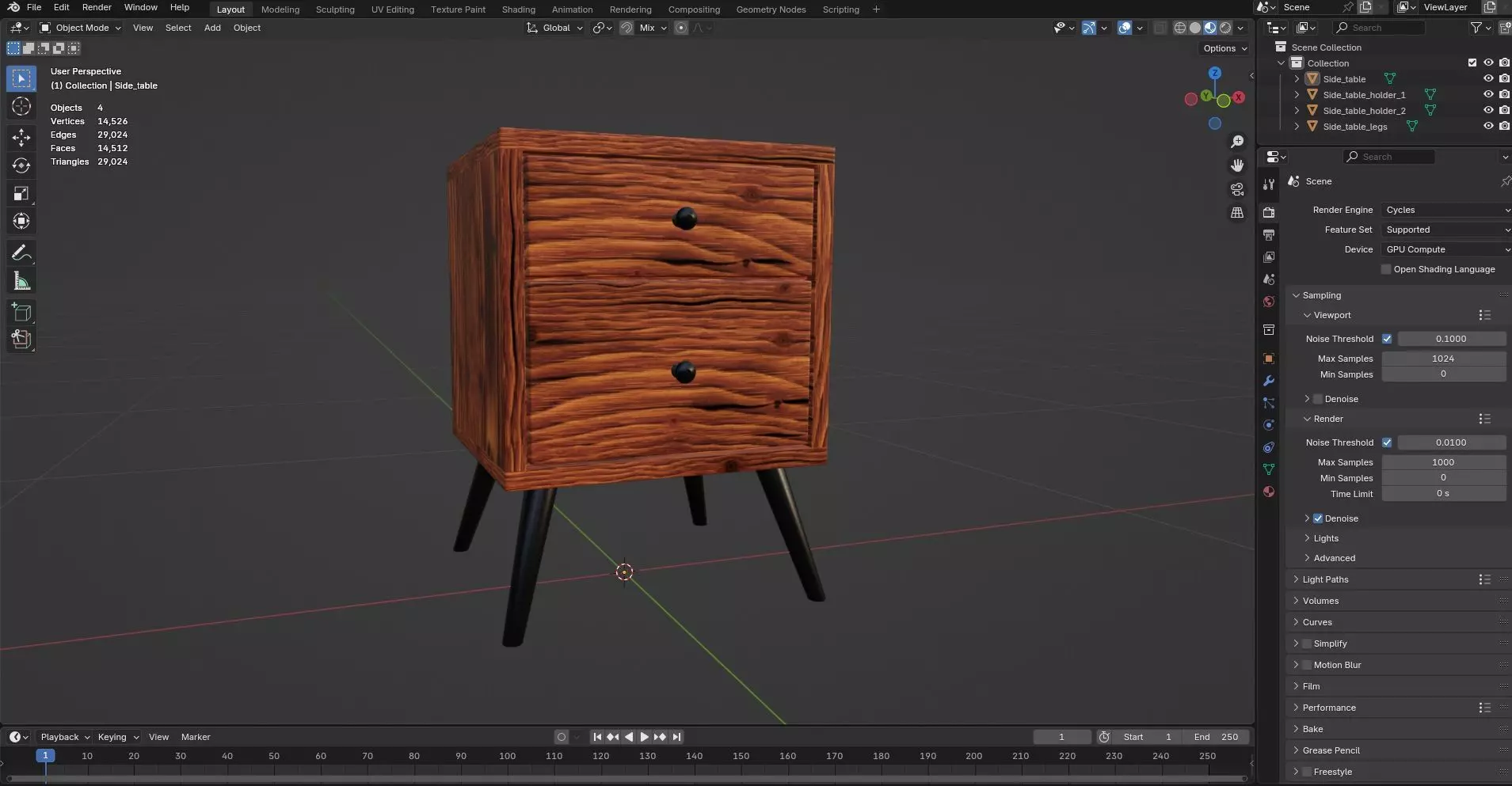 Side Table CG57 3D model_8