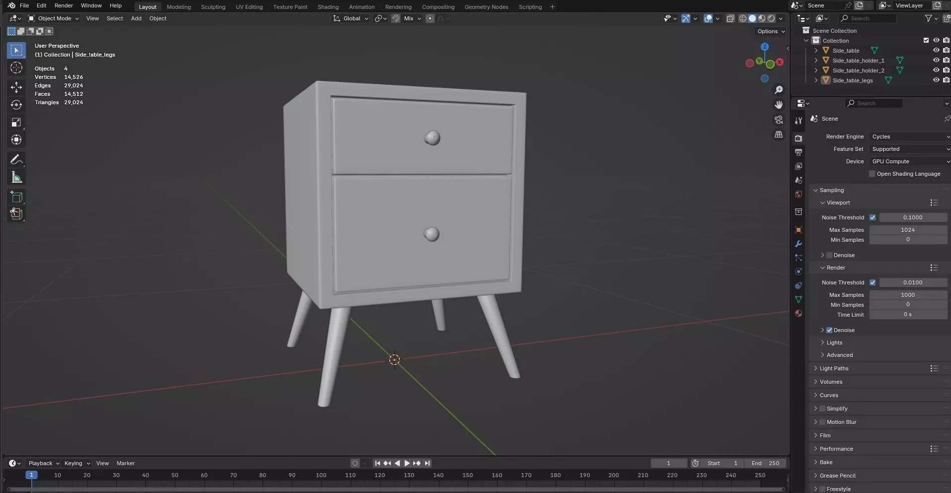 Side Table CG57 3D model_7