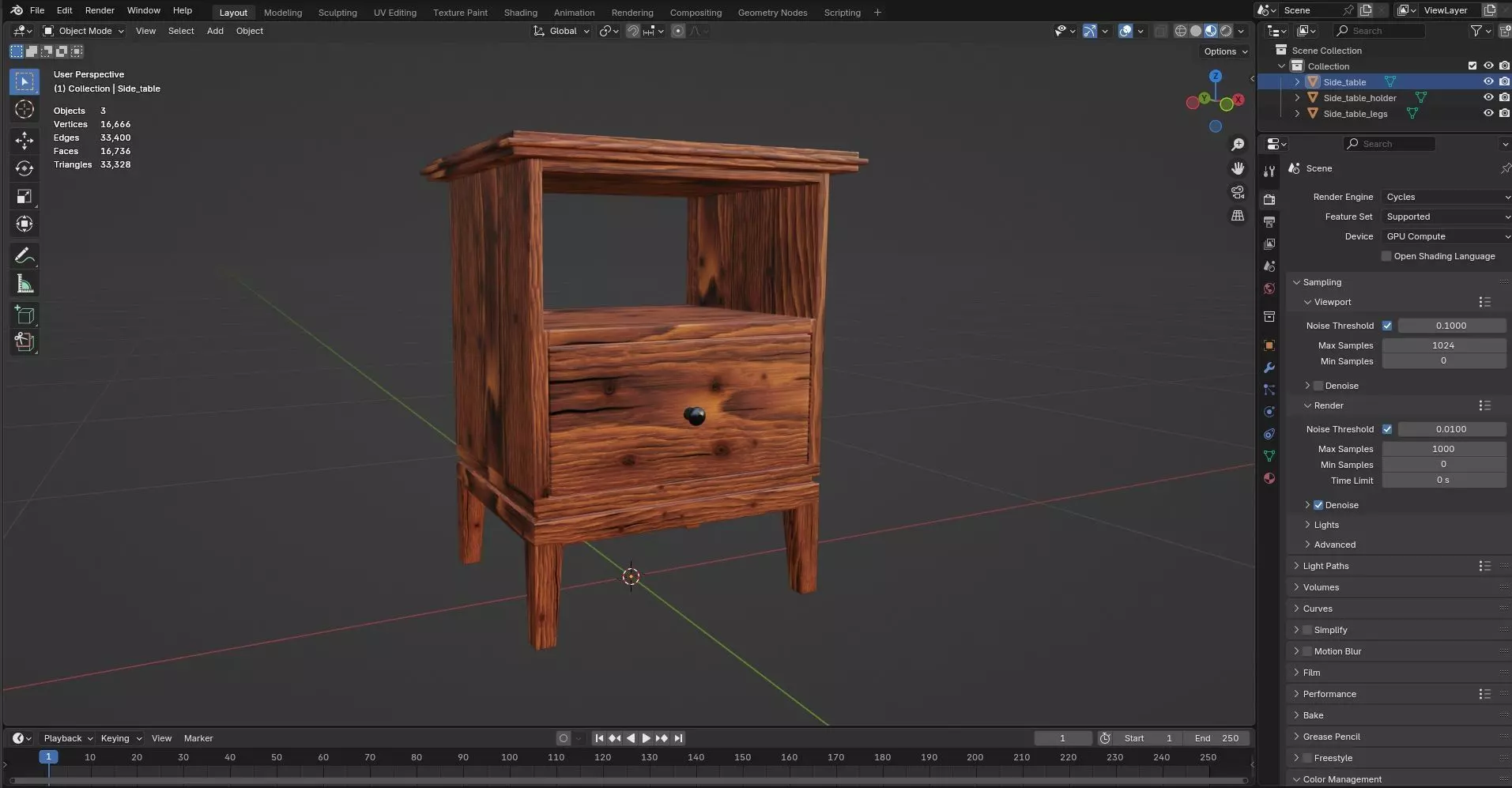 Side Table CG59 3D model_8