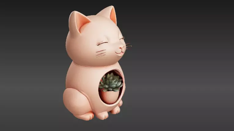 Adorable Pot 3D Model Original Decorative Planter Print-Ready 3D print model_3