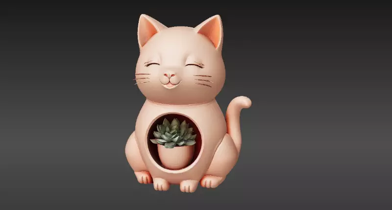 Adorable Pot 3D Model Original Decorative Planter Print-Ready 3D print model_2