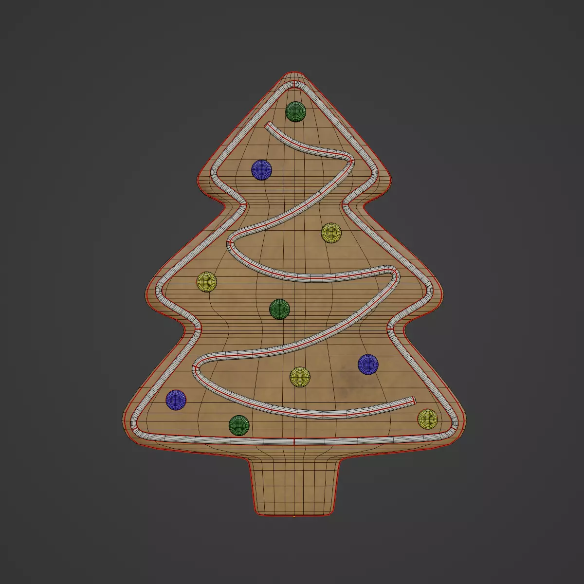 Gingerbread Cookie Tree 03 3D model_7