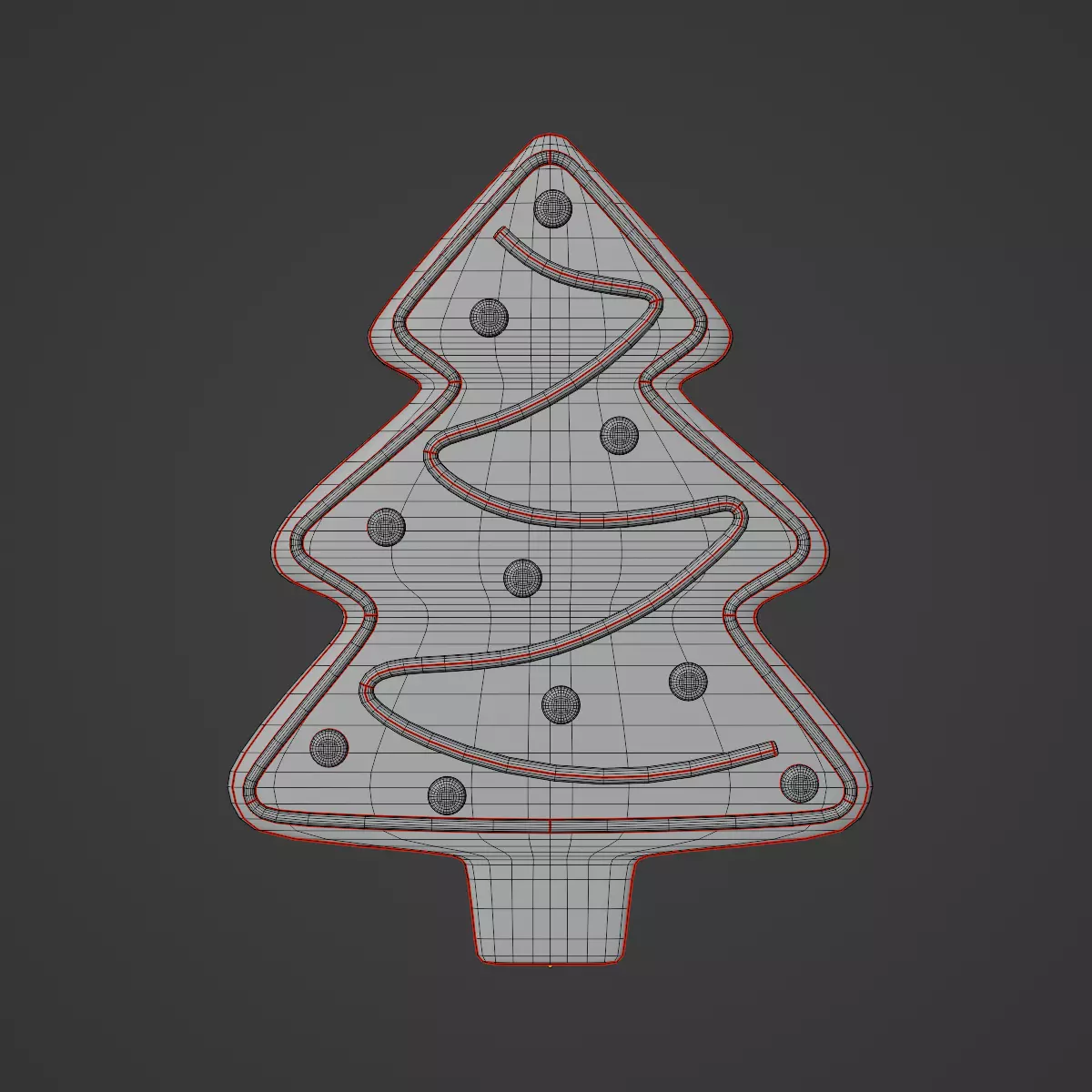 Gingerbread Cookie Tree 03 3D model_8