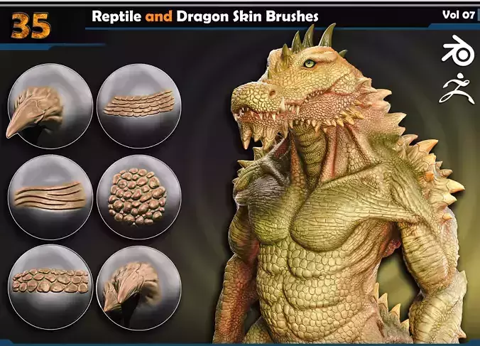  Reptile and Dragon Skin Brushes Vol 07