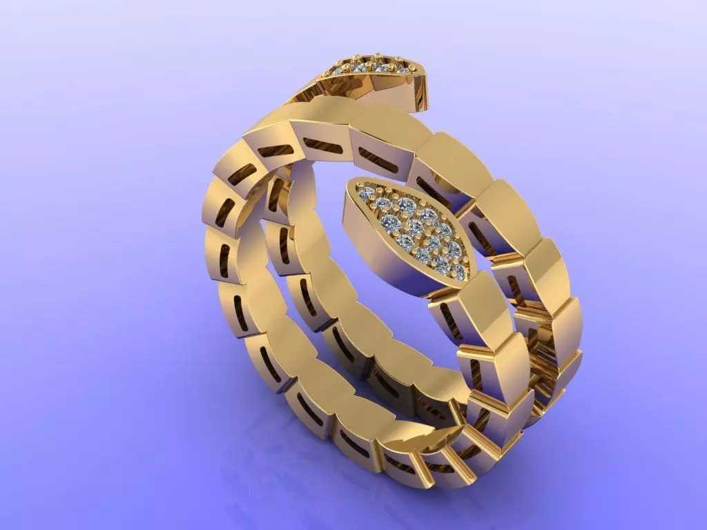 Snake ring 3D print model_2