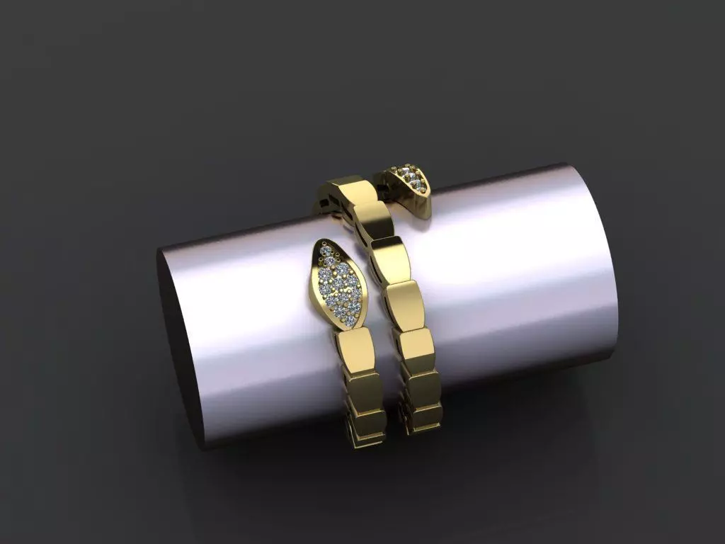 Snake ring 3D print model_0