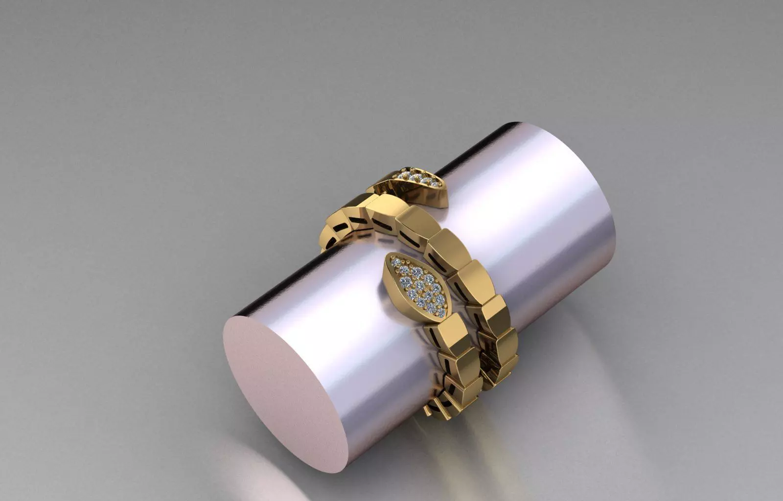 Snake ring 3D print model_5