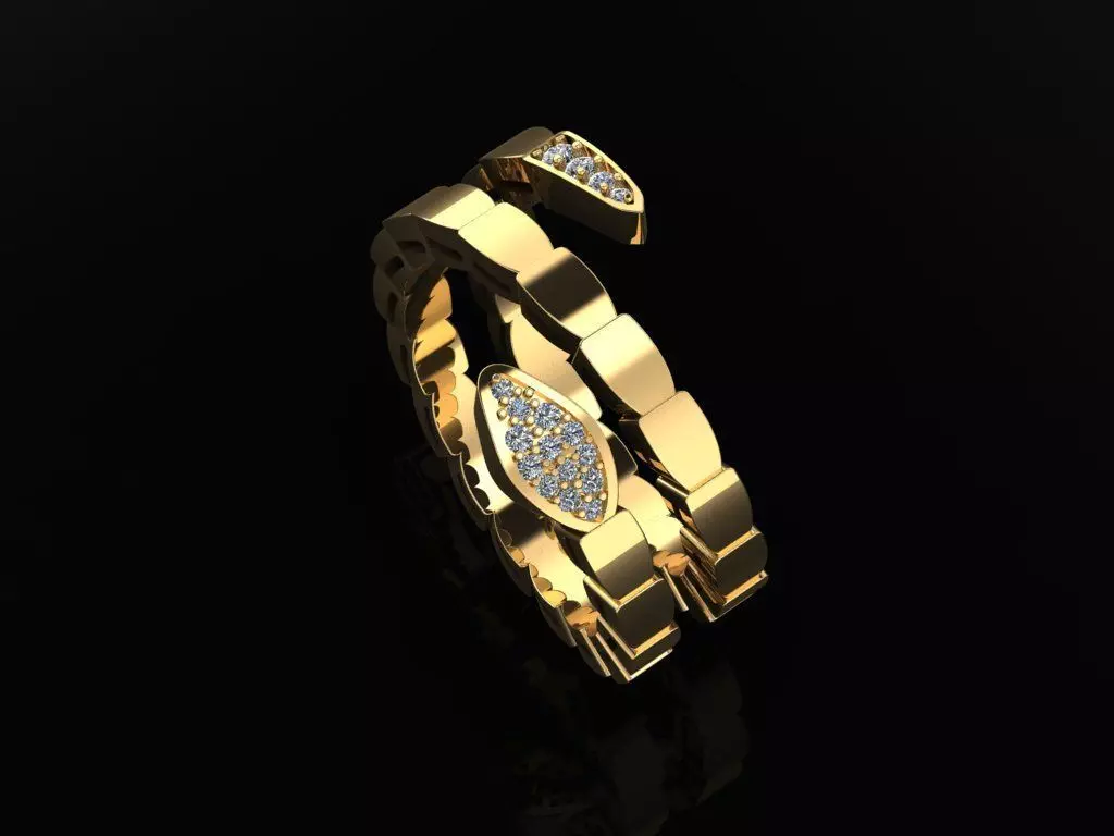 Snake ring 3D print model_3