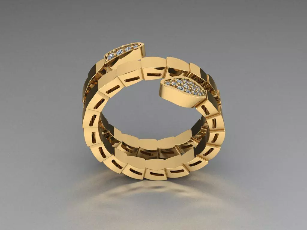 Snake ring 3D print model_4