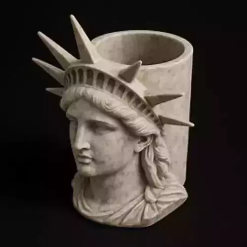 Marble Liberty Pen Stand Timeless Sculpture