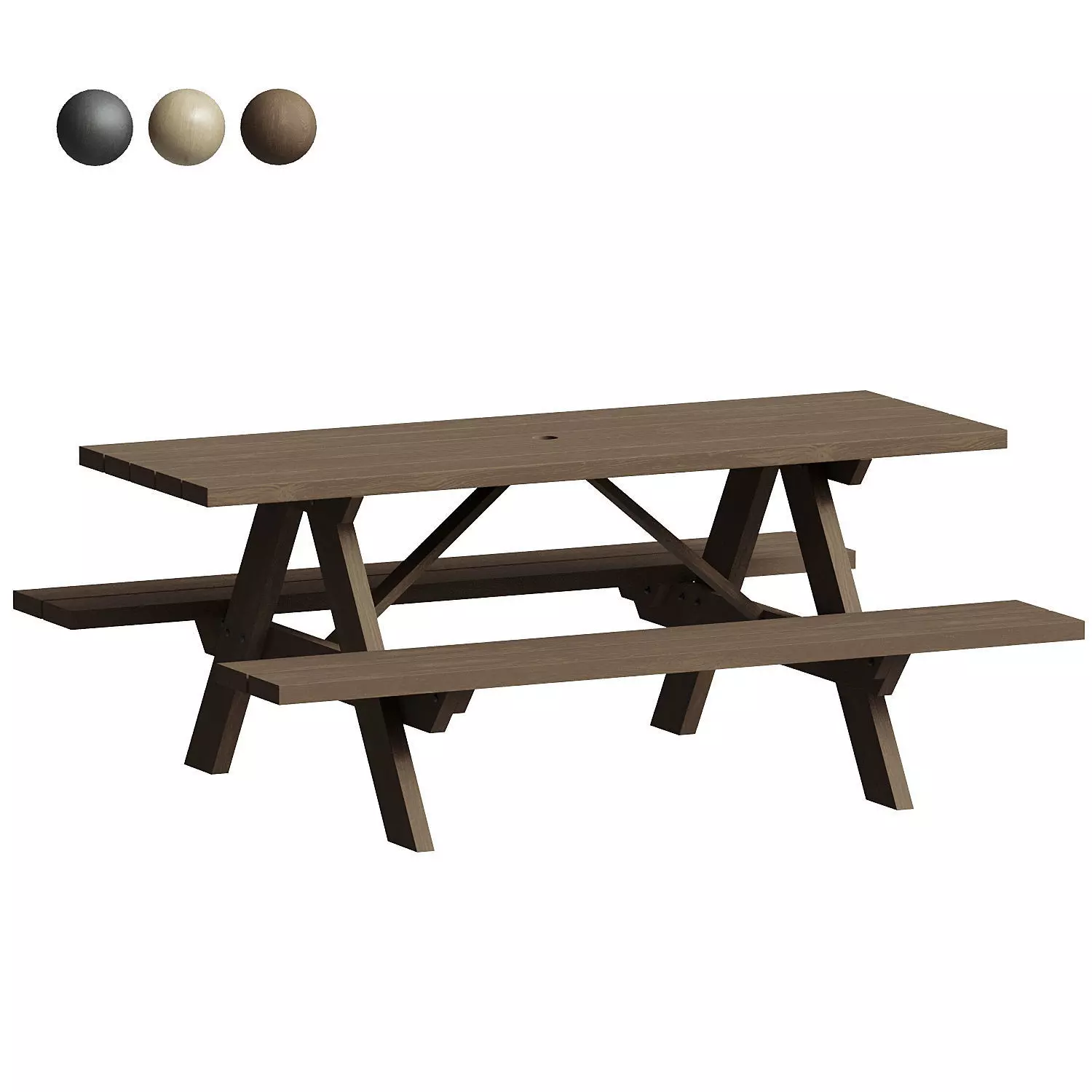 Traditional Picnic Table 3D model