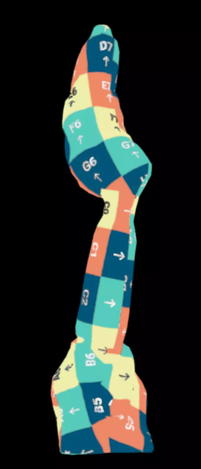 Female Figure with Coral-bead Low-poly 3D model_11