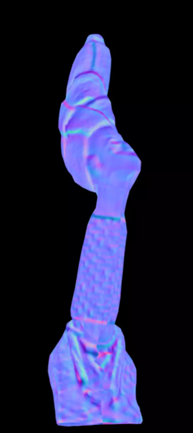 Female Figure with Coral-bead Low-poly 3D model_8
