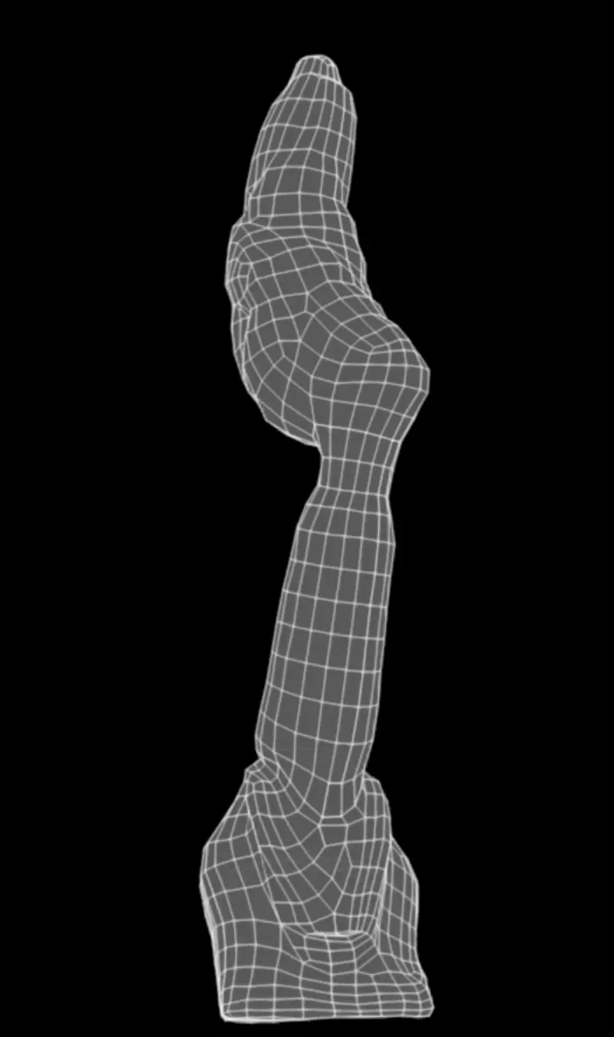 Female Figure with Coral-bead Low-poly 3D model_12